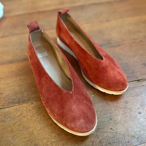 Eileen Fisher Red Suede Flats